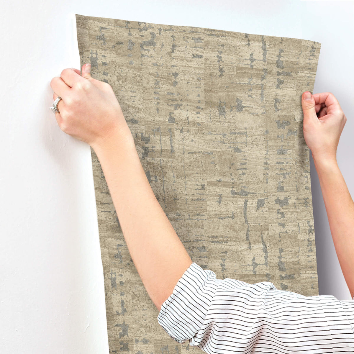 York Woodnote Pop The Cork Wallpaper - Taupe