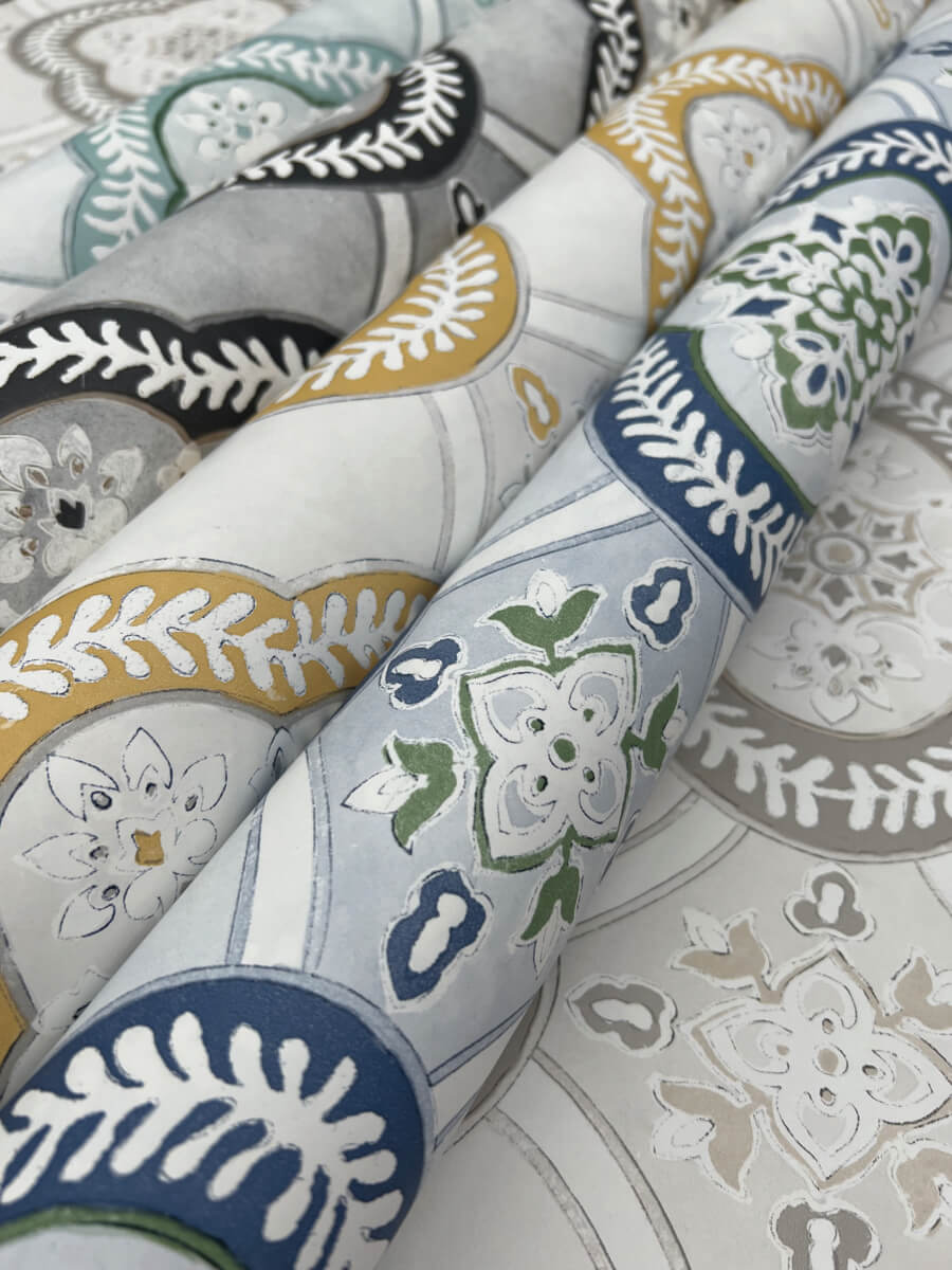 York Greenhouse Garden Trellis Wallpaper - Ochre