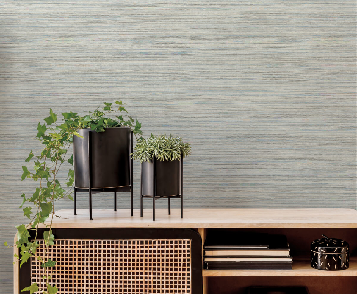York Artistic Abstracts Fountain Grass Wallpaper - Blue