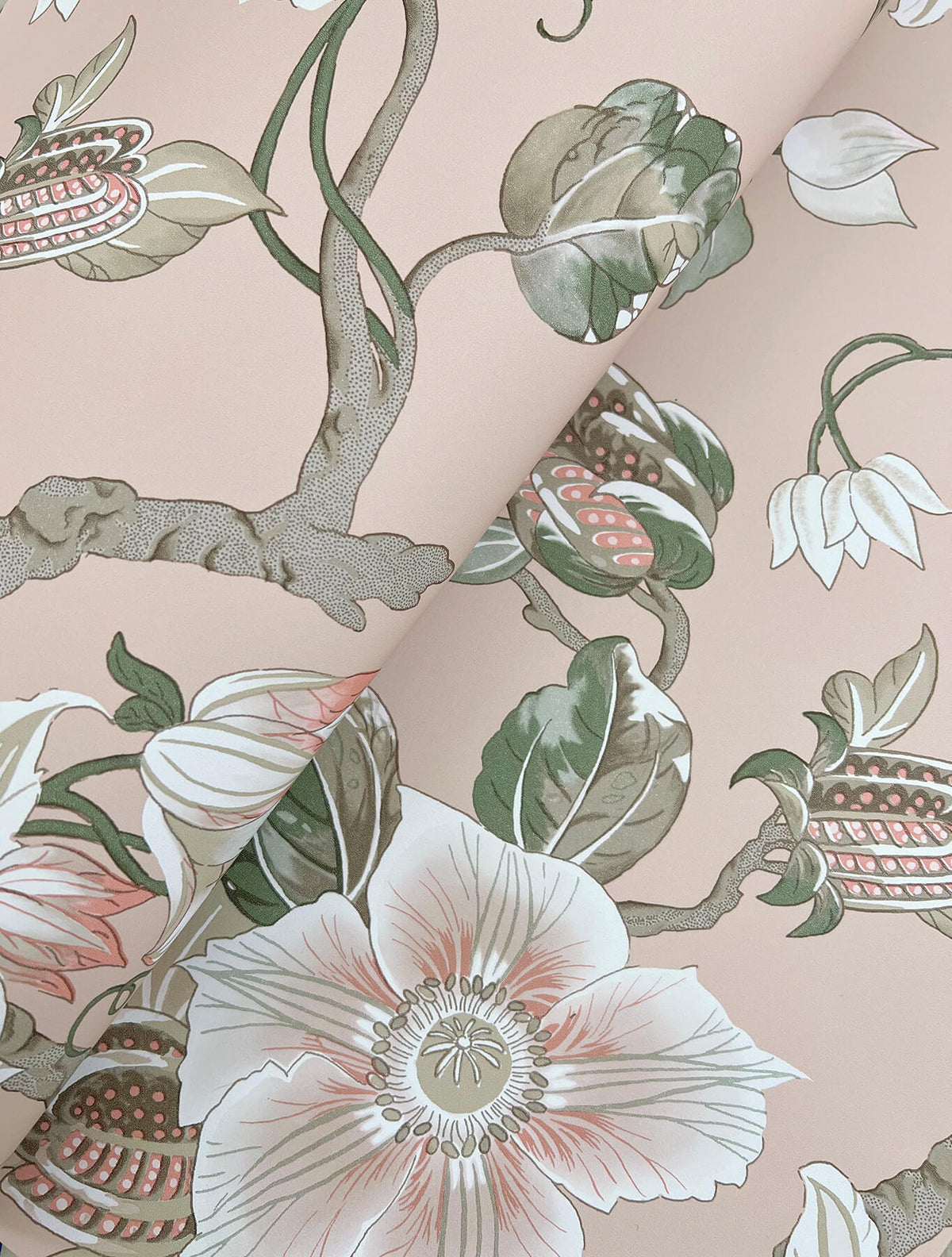 Ronald Redding Classics Marguerite Vine Wallpaper Sample - Blush