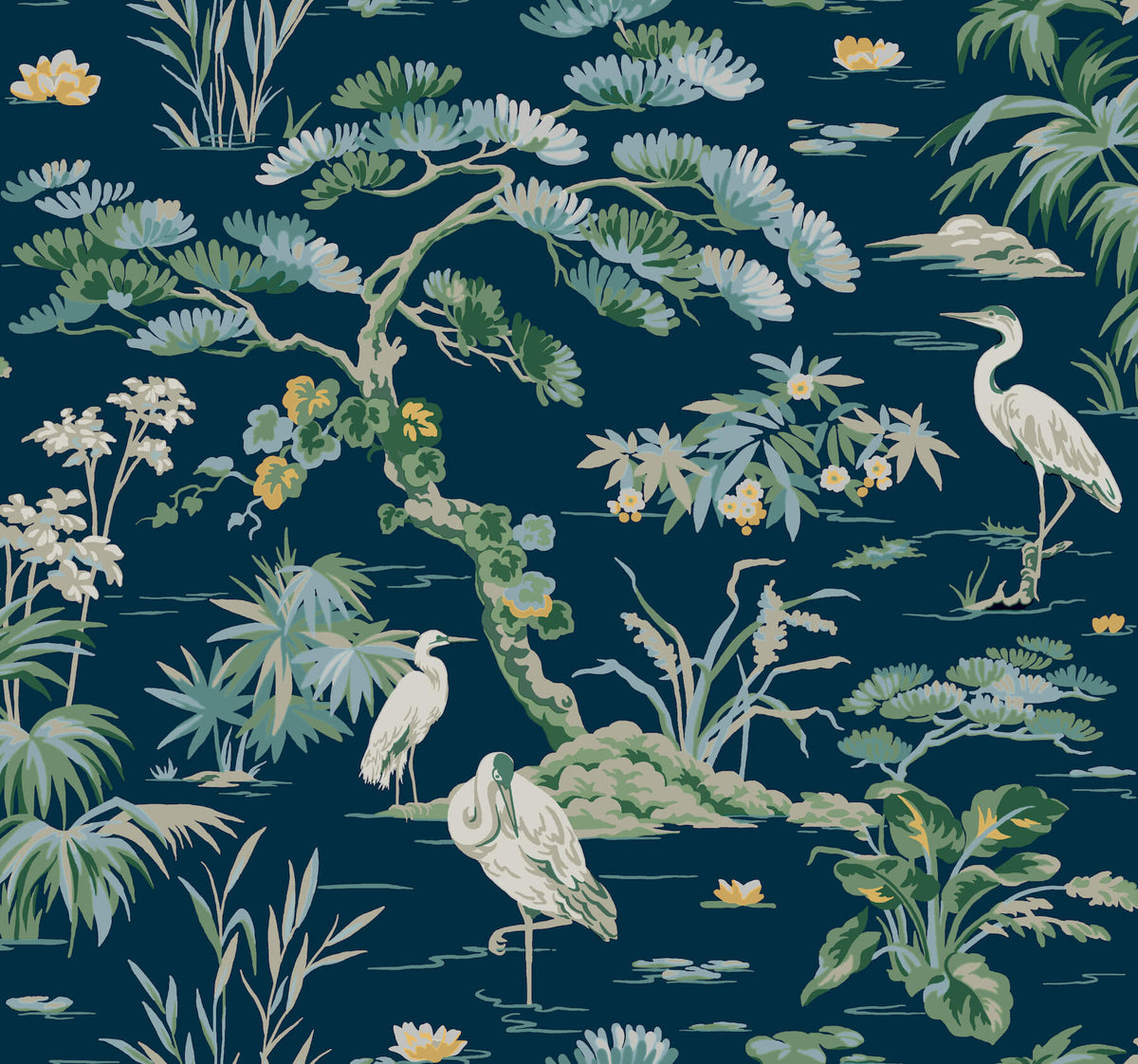 Ronald Redding Classics Bridgewater Wallpaper - Navy
