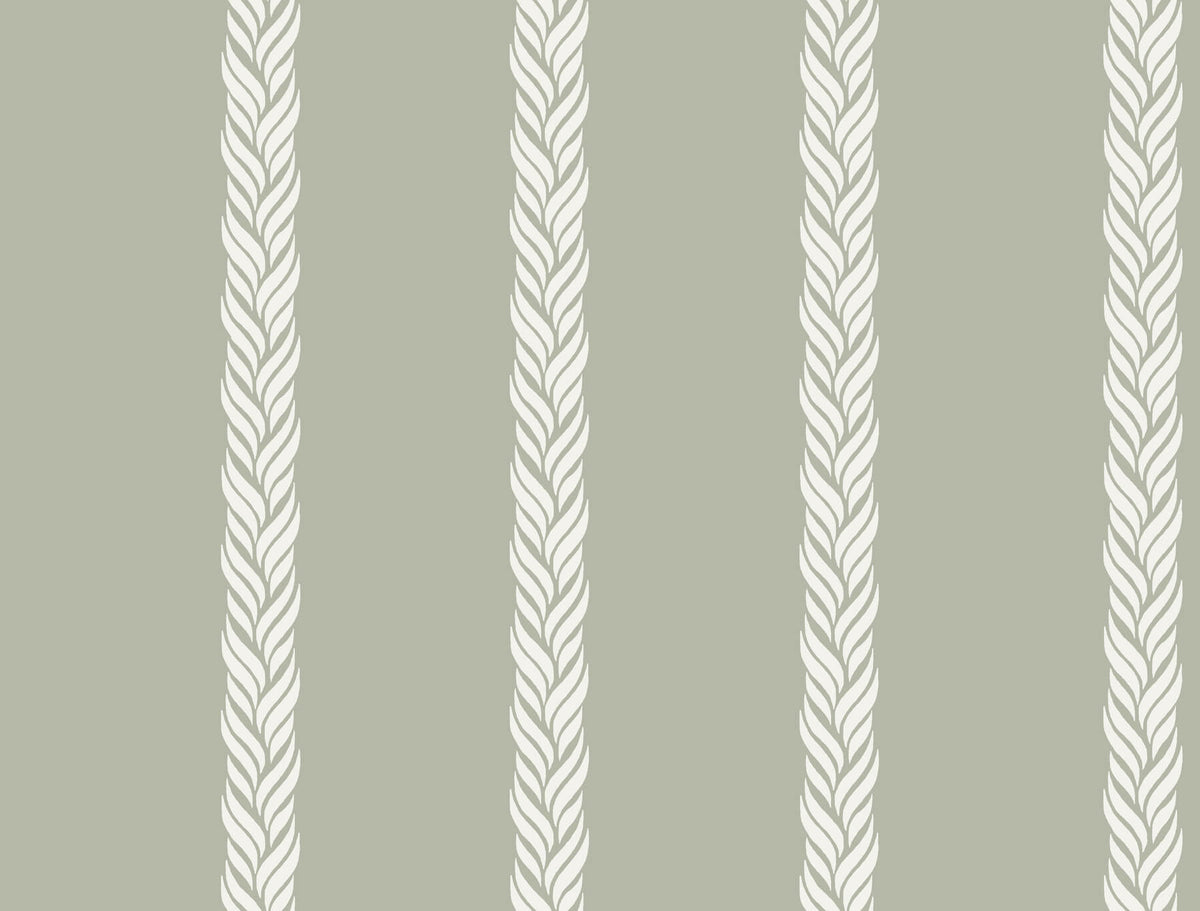 Ronald Redding Classics Braided Stripe Wallpaper Sample - Green