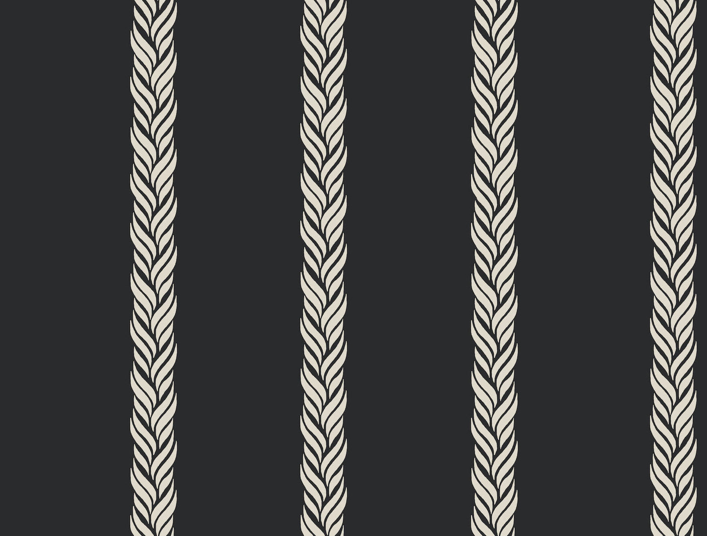 Ronald Redding Classics Braided Stripe Wallpaper - Black