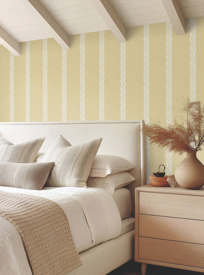 Ronald Redding Classics Braided Stripe Wallpaper - Yellow