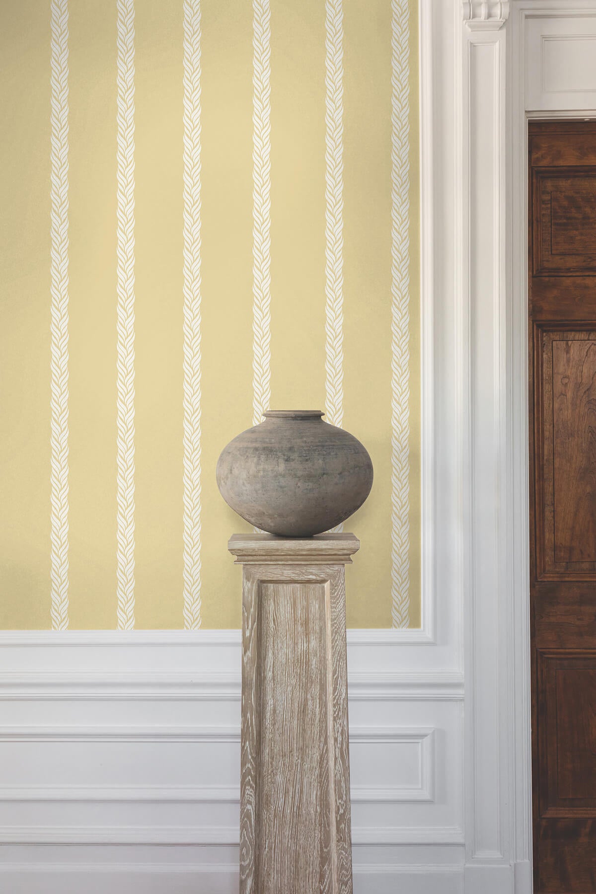 Ronald Redding Classics Braided Stripe Wallpaper Sample - Yellow