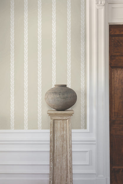 Ronald Redding Classics Braided Stripe Wallpaper - Beige