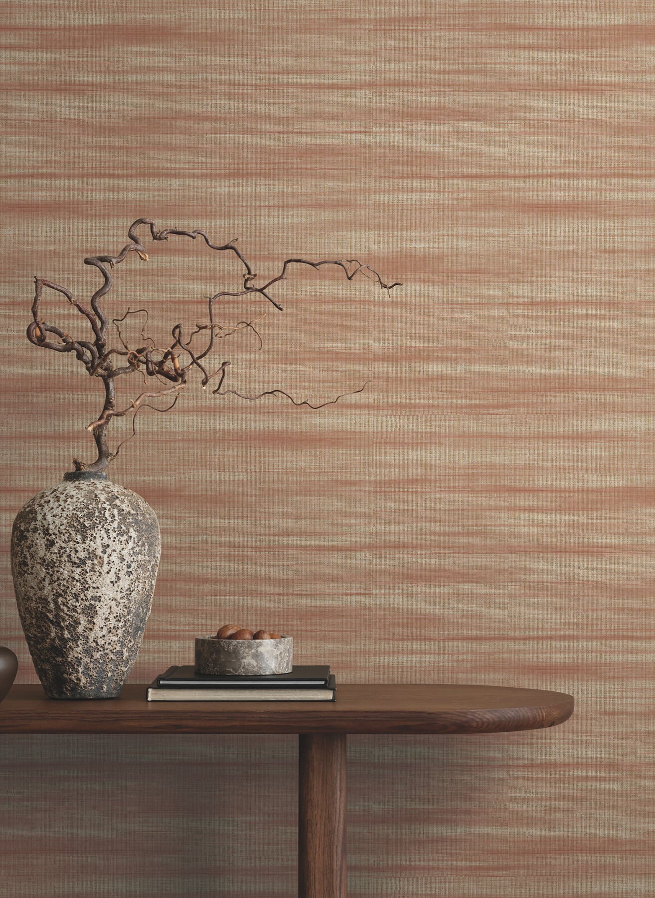 Ronald Redding Classics Brushed Linen Wallpaper - Brick
