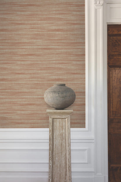 Ronald Redding Classics Brushed Linen Wallpaper - Brick