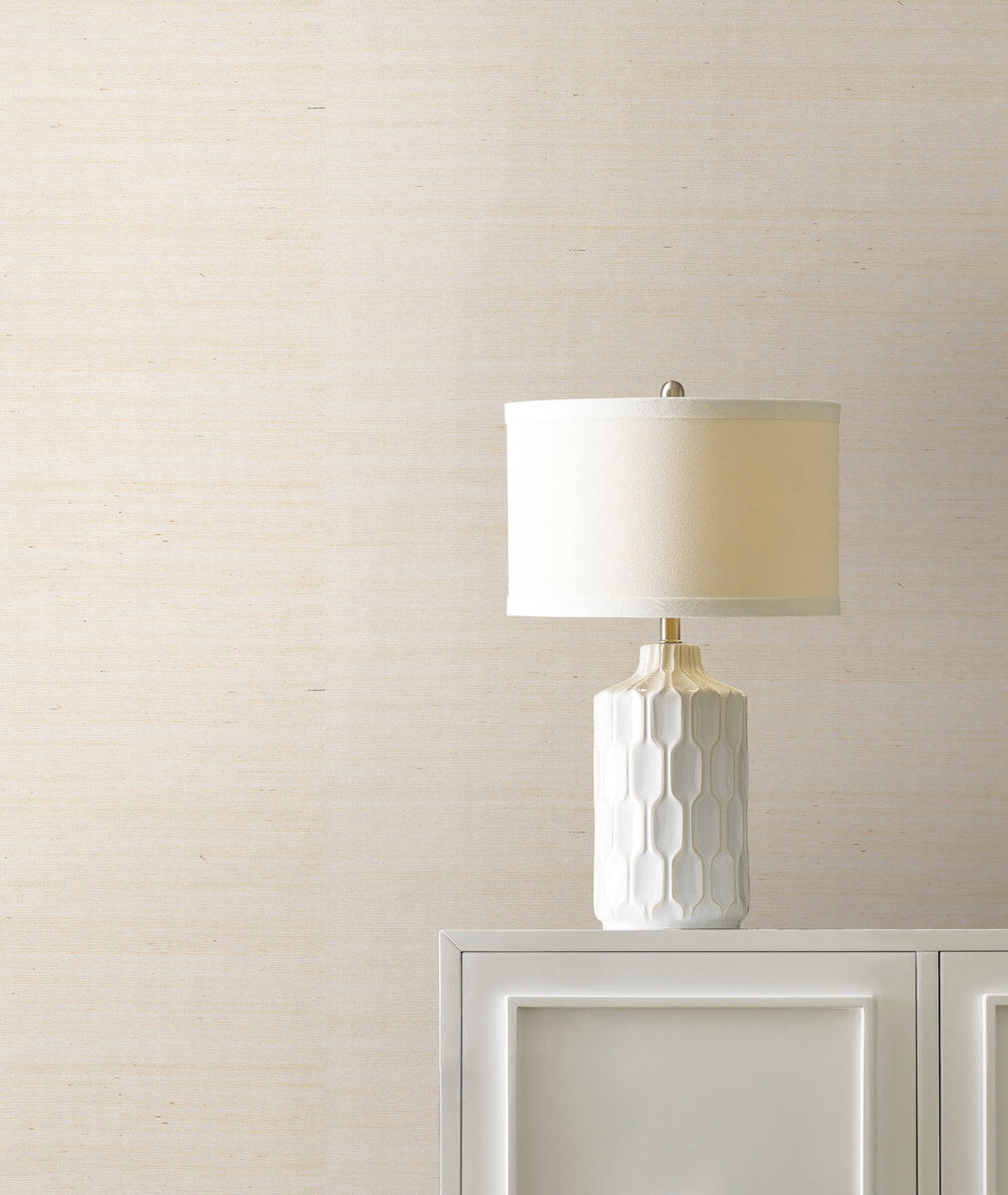 York Designer Sisals Grasscloth Wallpaper Sample - Cream