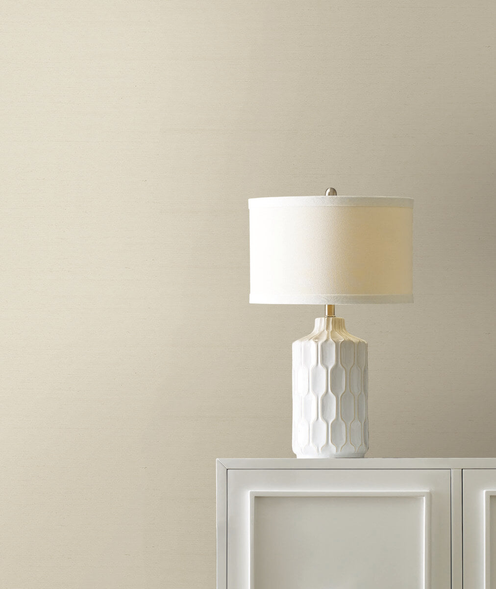 York Designer Sisals Grasscloth Wallpaper Sample - Porcelain