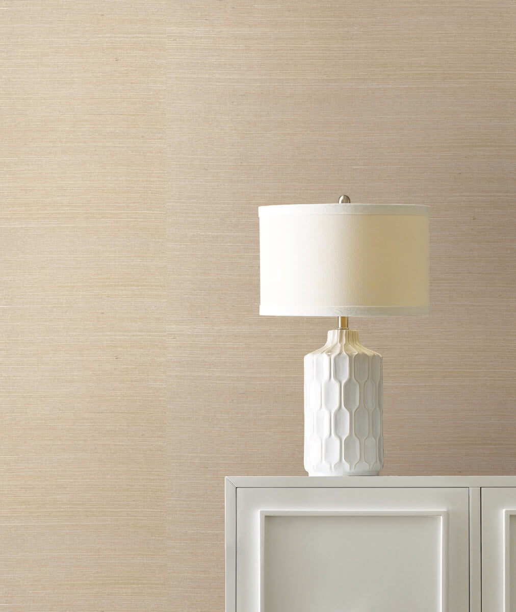 York Designer Sisals Grasscloth Wallpaper Sample - Wheat