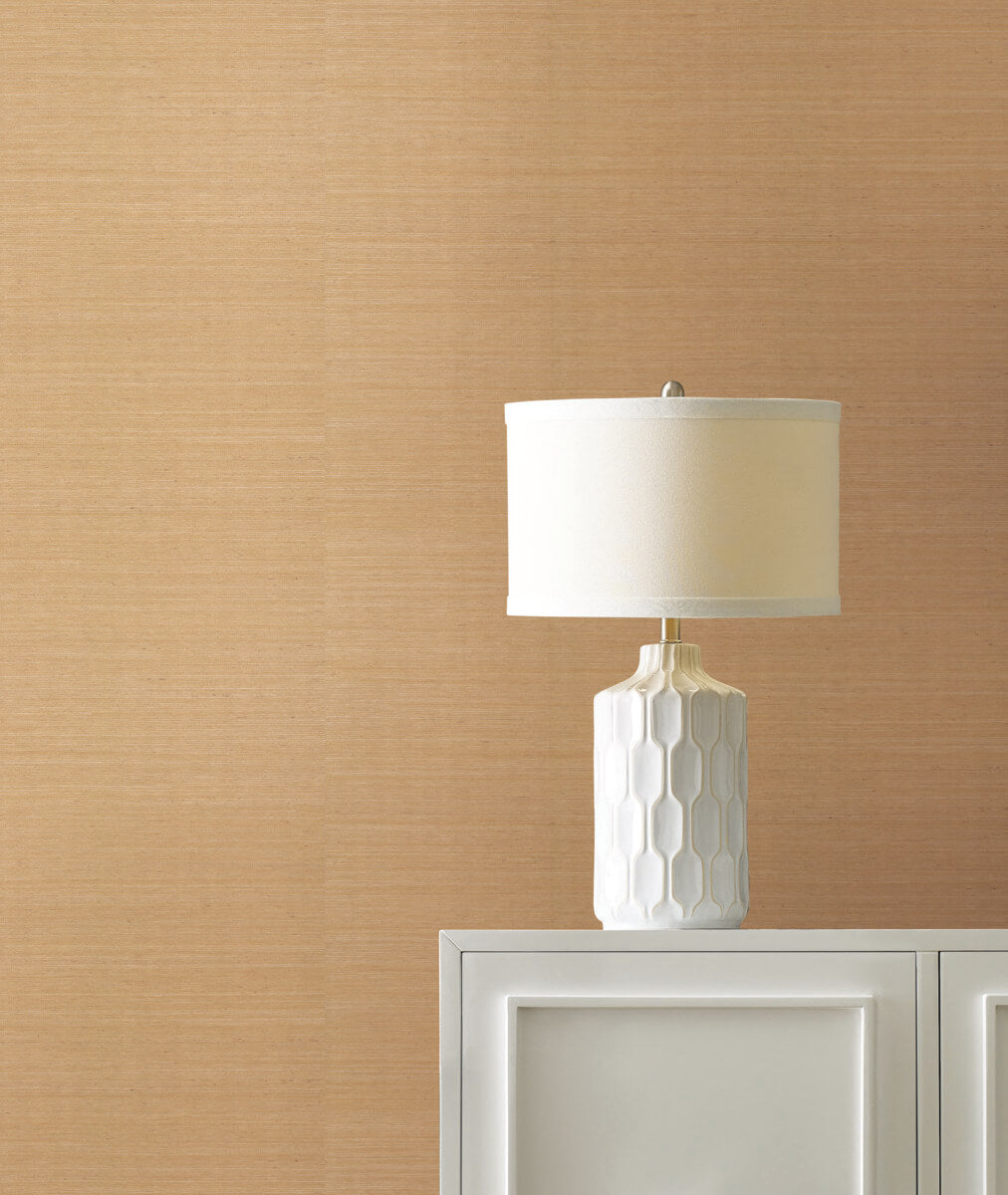 York Designer Sisals Grasscloth Wallpaper Sample - Biscotti
