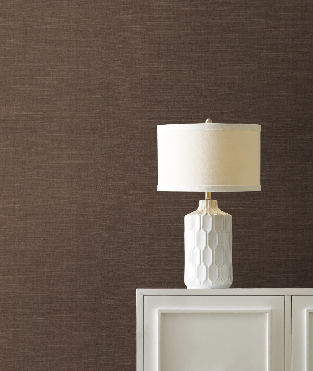 York Designer Sisals Grasscloth Wallpaper Sample - Mink