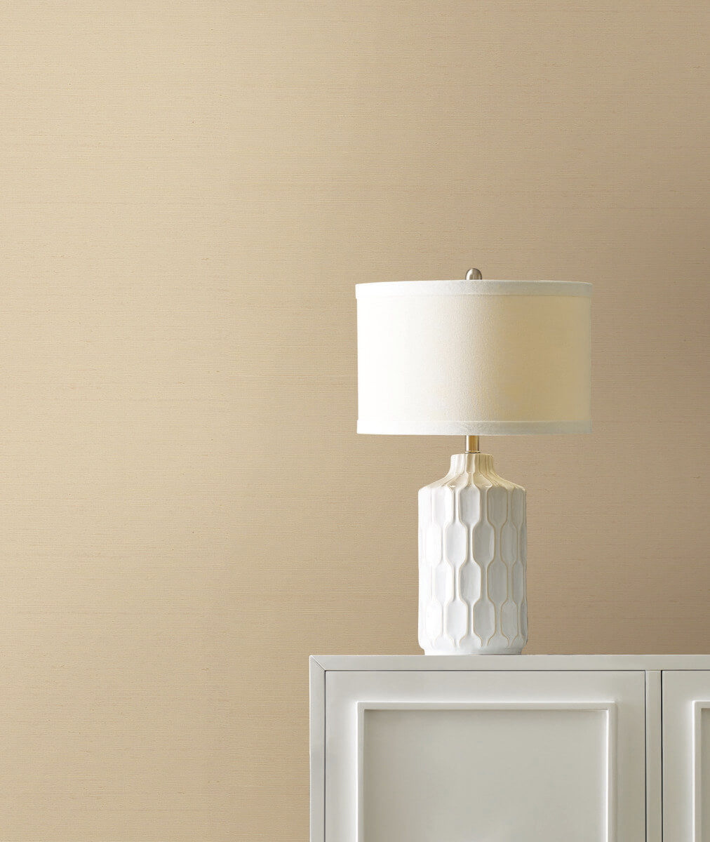 York Designer Sisals Grasscloth Wallpaper - Buff