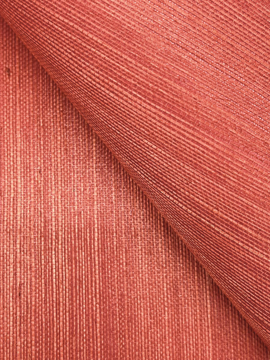 York Designer Sisals Grasscloth Wallpaper Sample - Rhubarb