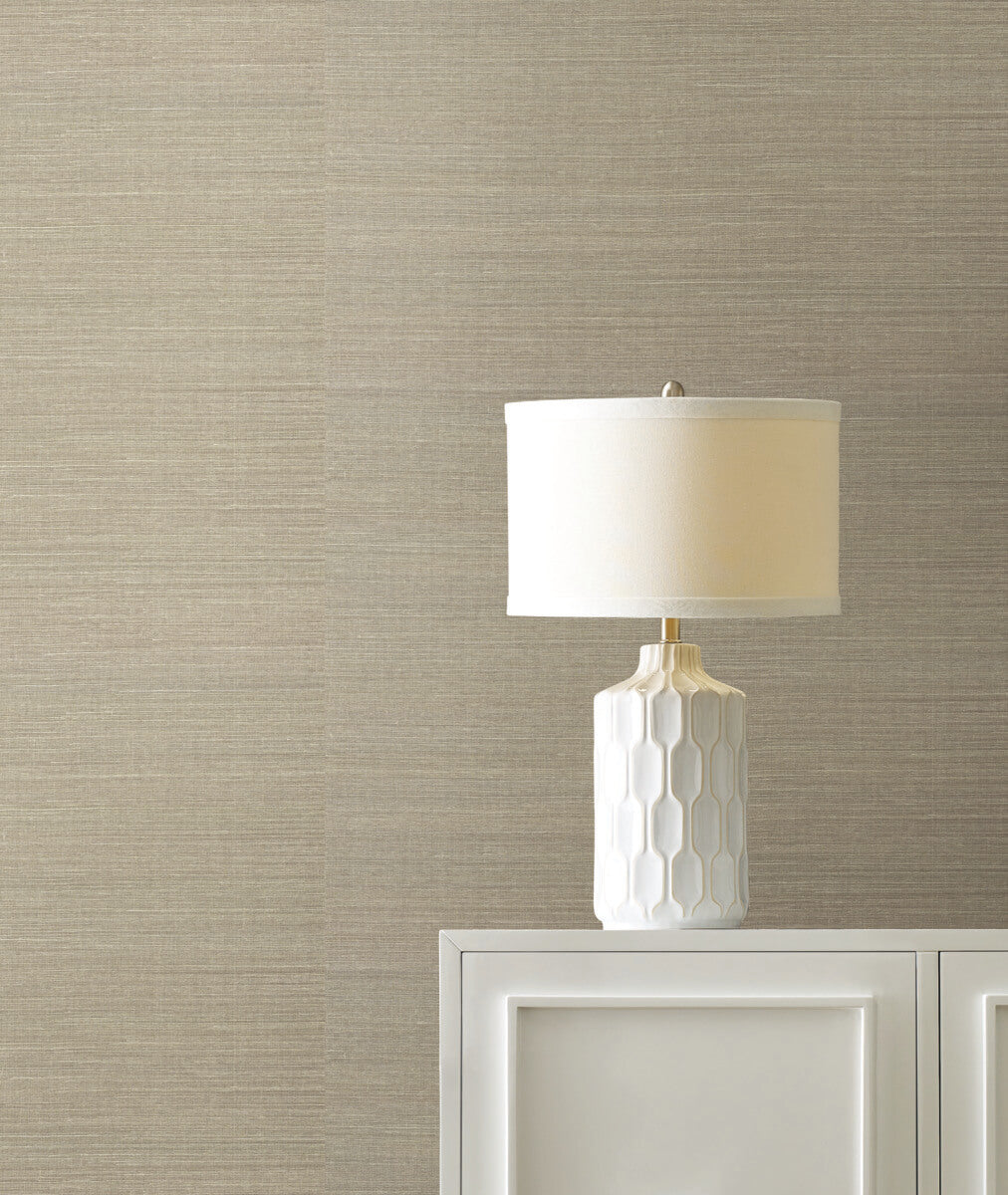 York Designer Sisals Grasscloth Wallpaper Sample - Silver