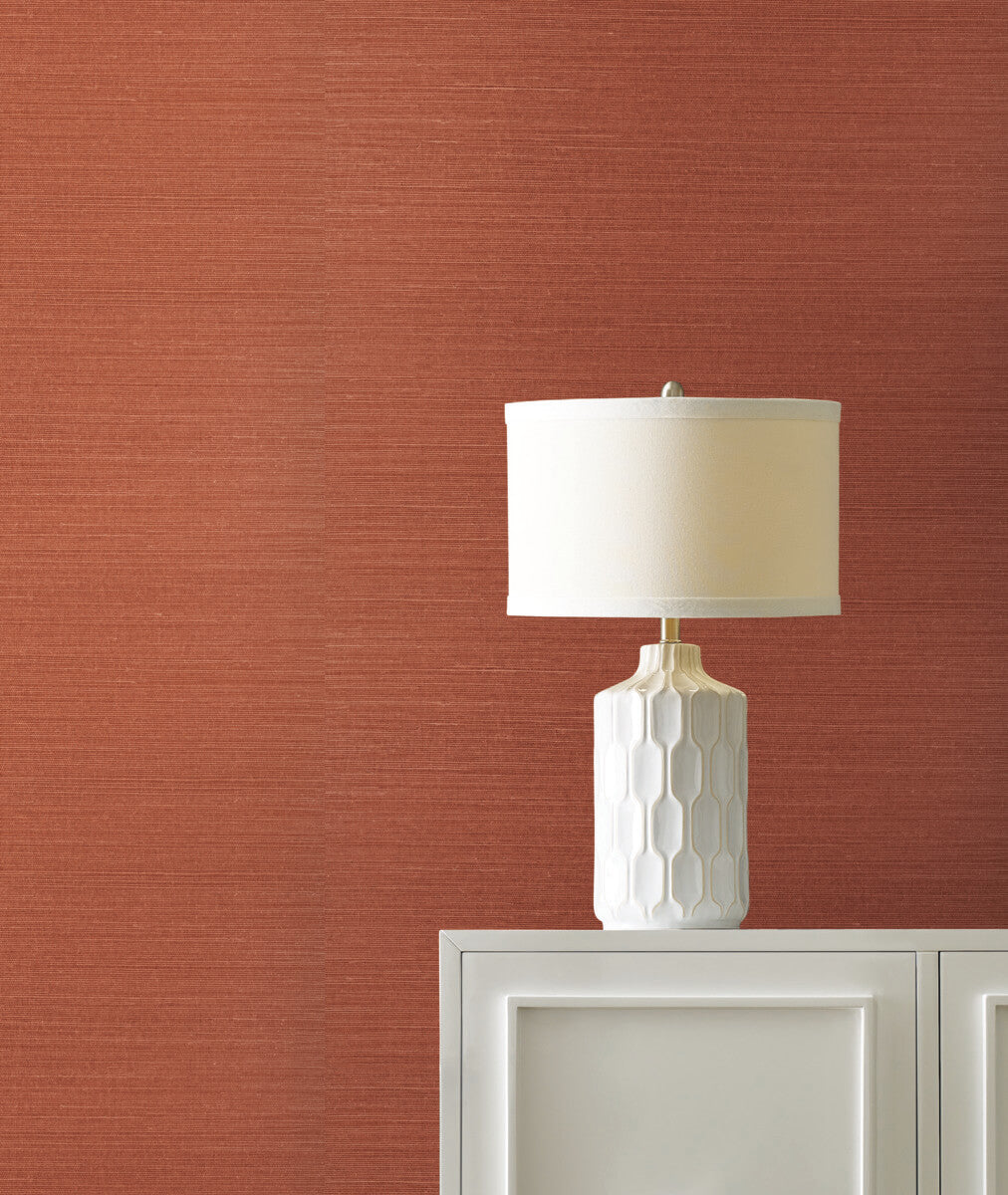 York Designer Sisals Grasscloth Wallpaper - Rose