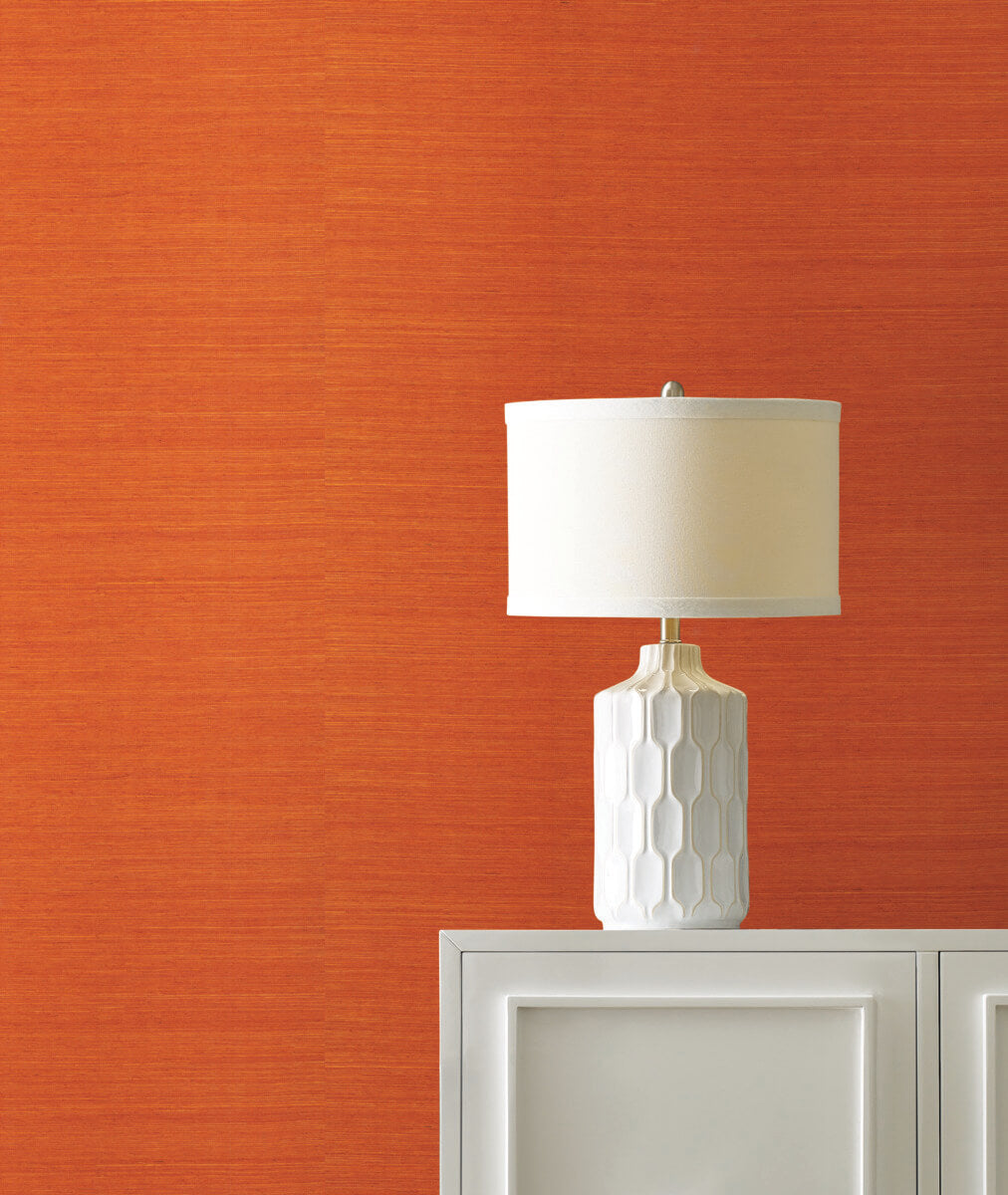 York Designer Sisals Grasscloth Wallpaper - Clementine