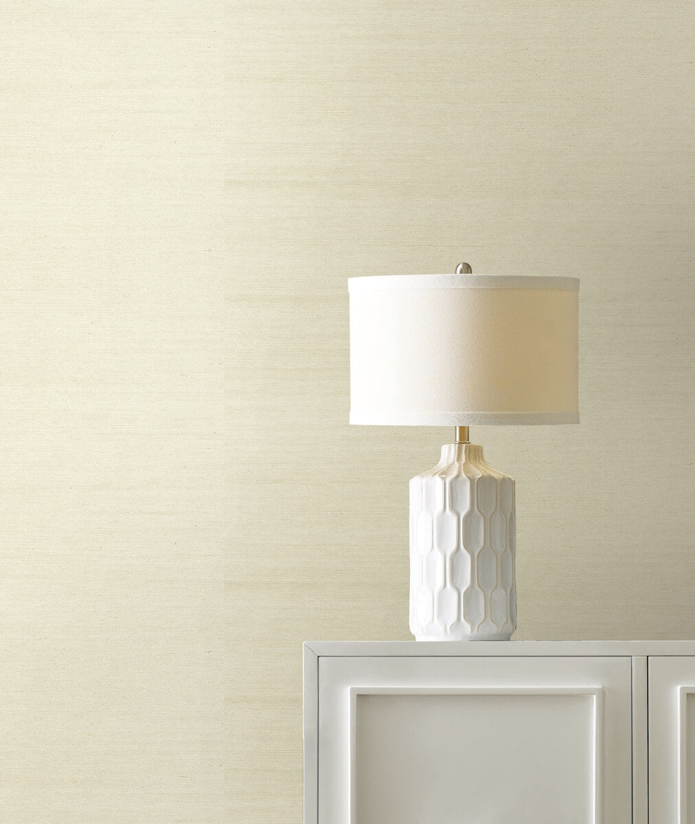 York Designer Sisals Grasscloth Wallpaper Sample - Oyster