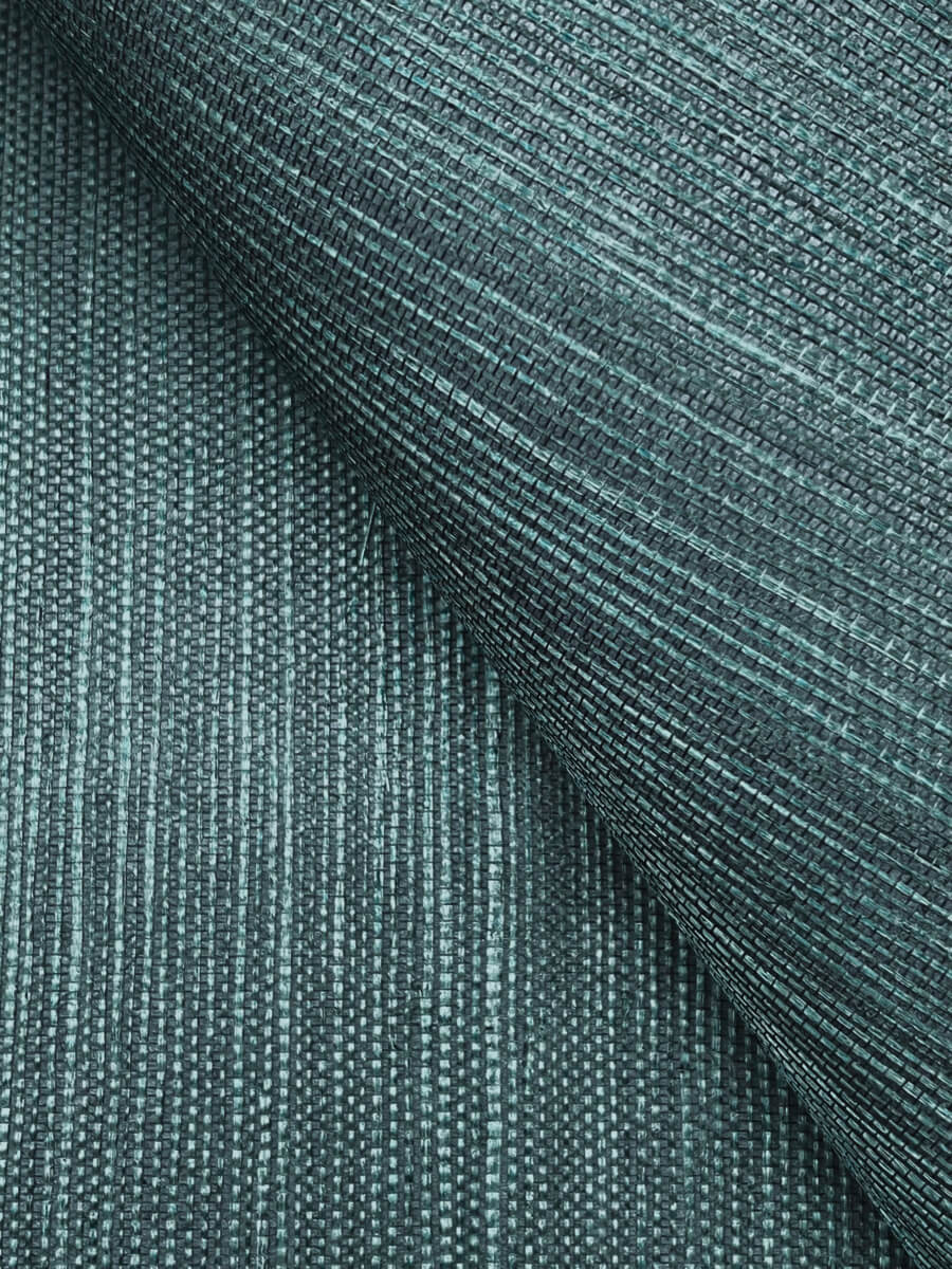 York Designer Sisals Grasscloth Wallpaper Sample - Peacock