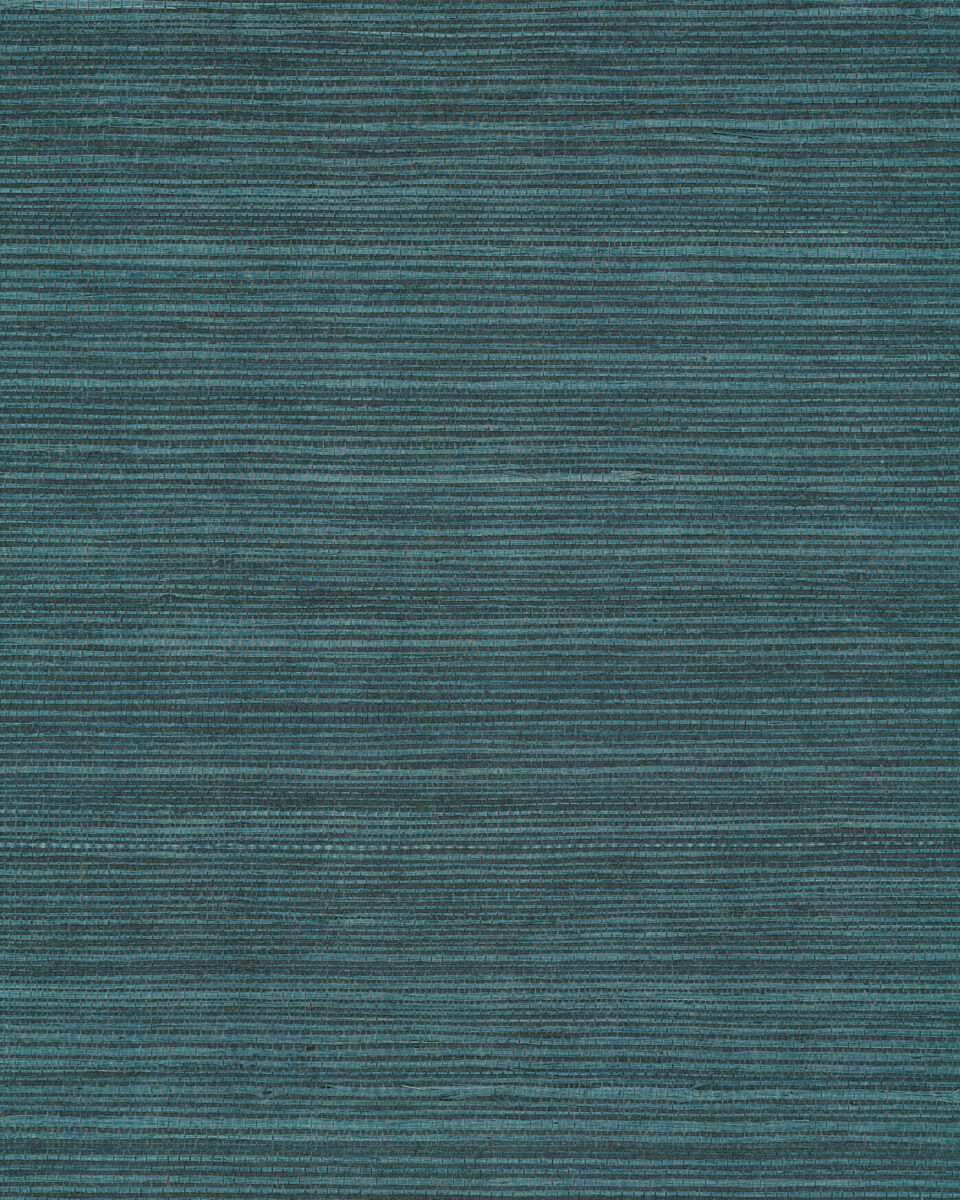 York Designer Sisals Grasscloth Wallpaper Sample - Peacock