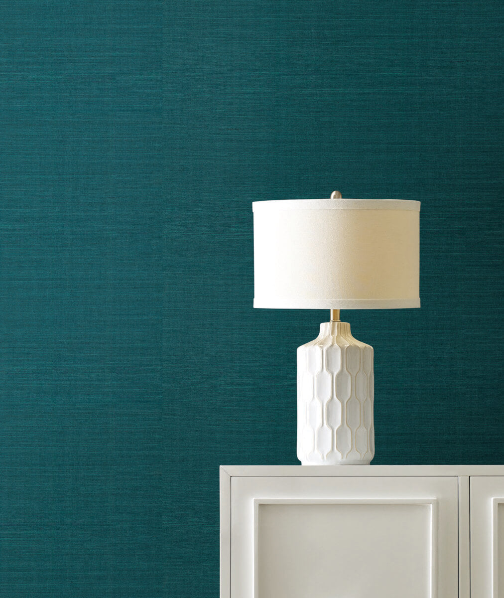 York Designer Sisals Grasscloth Wallpaper Sample - Agean