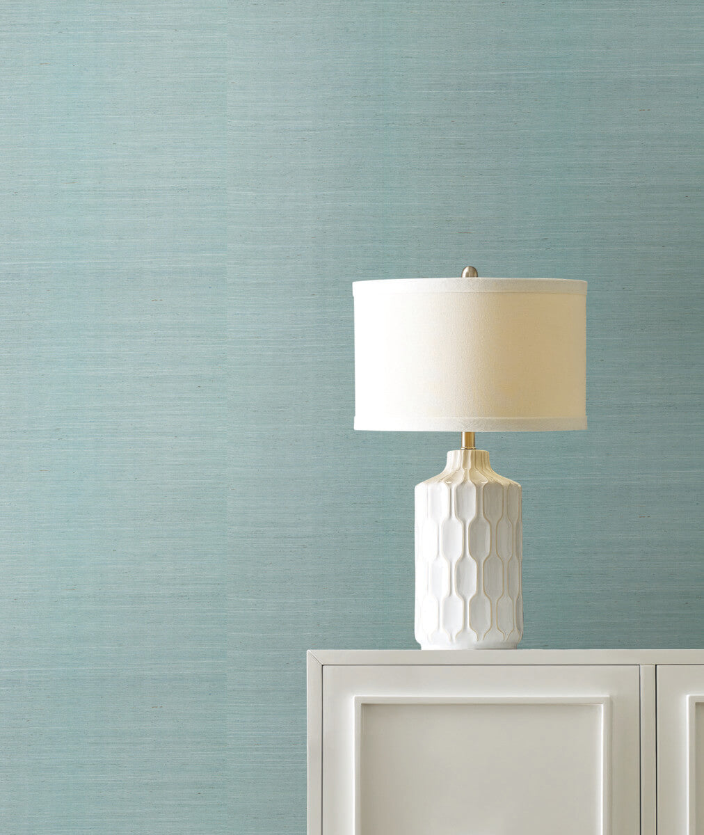 York Designer Sisals Grasscloth Wallpaper - Celadon