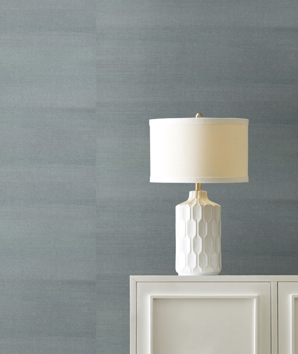 York Designer Sisals Grasscloth Wallpaper - Pewter