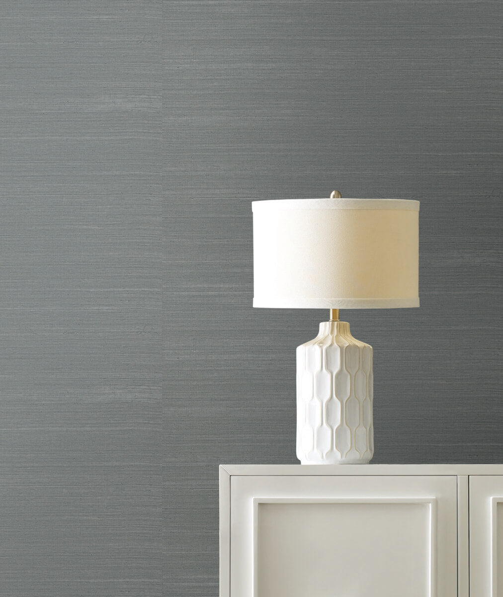 York Designer Sisals Grasscloth Wallpaper - Graphite