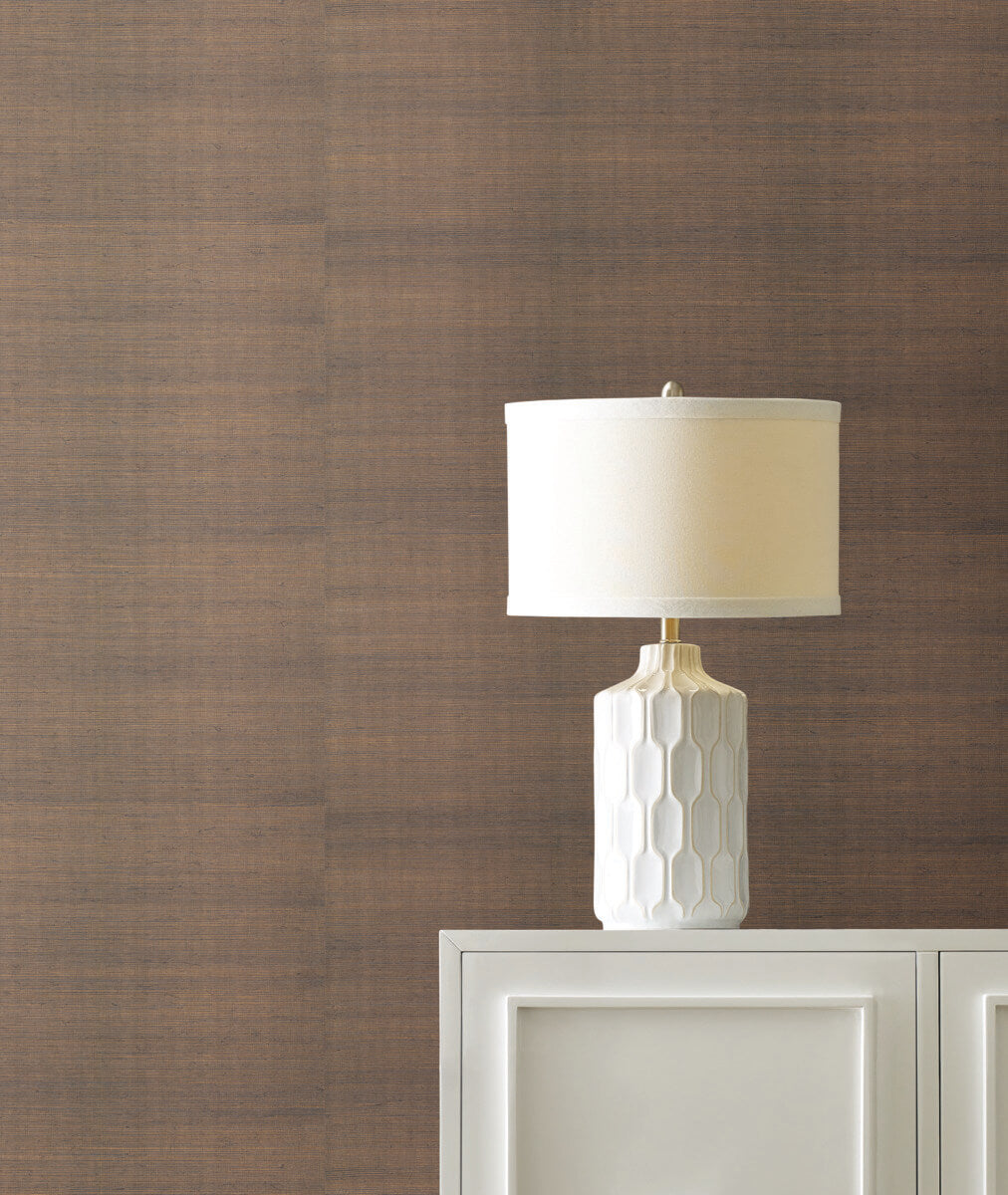 York Designer Sisals Grasscloth Wallpaper Sample - Graphite