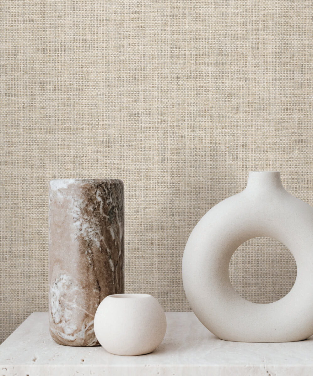 Lemieux et Cie Signature Kami Paperweave Wallpaper Sample - Fog