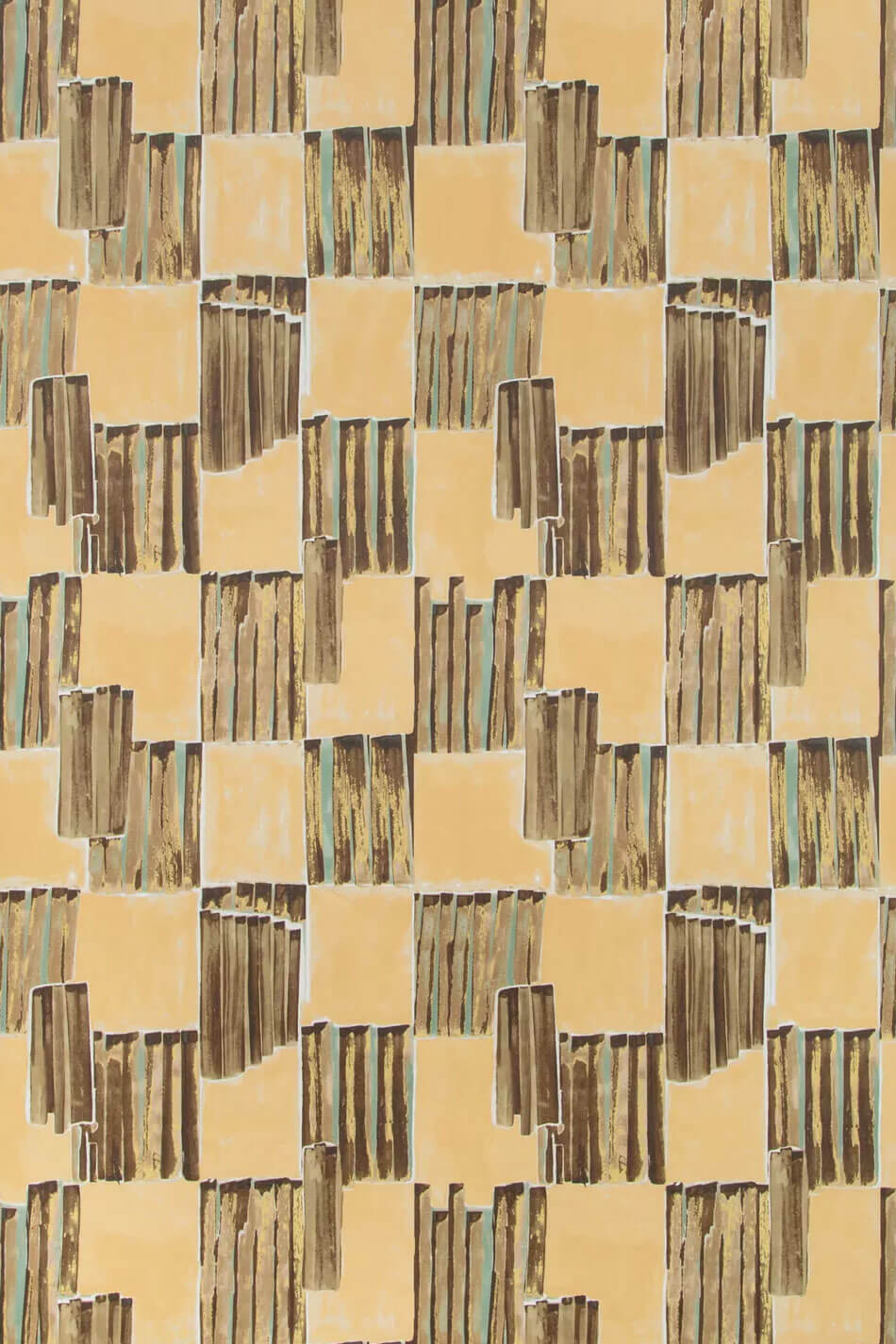 Lee Jofa Kelly Wearstler Lyre Paper Wallpaper - Bronzed