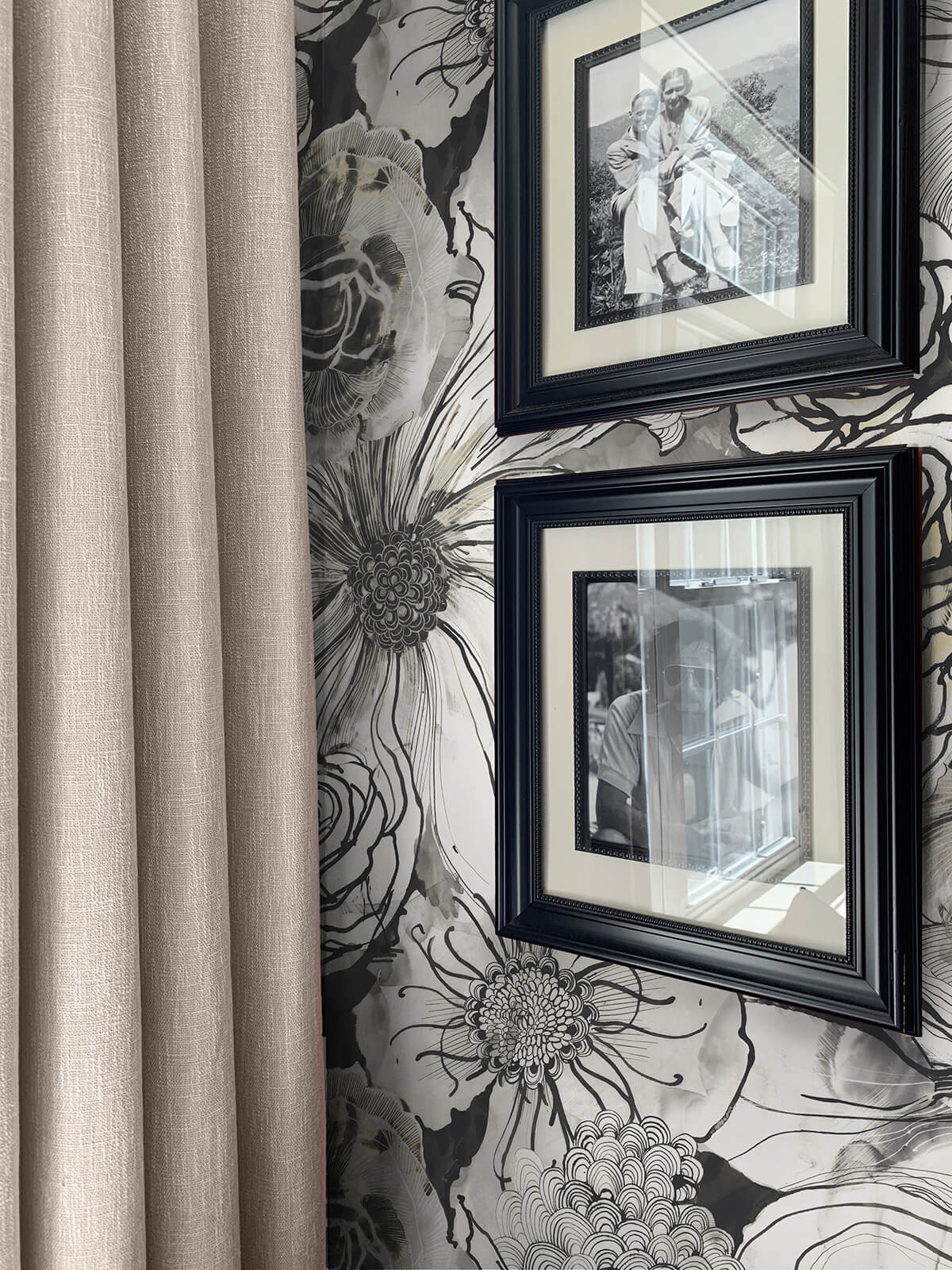 Harry & Grace Ink Rose Peel & Stick Wallpaper Sample - Onyx