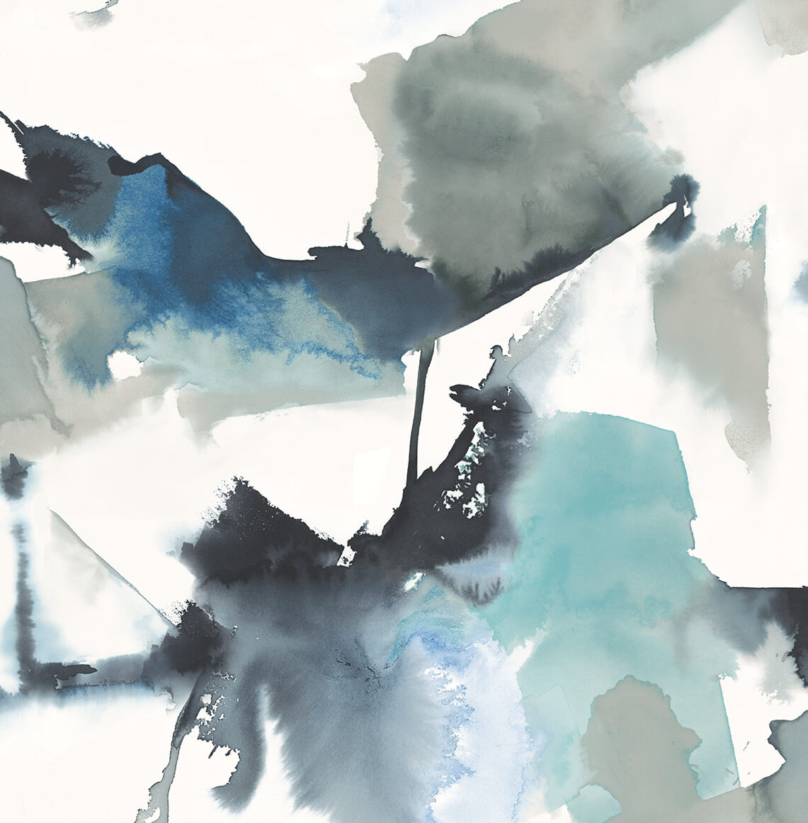 Harry & Grace Watercolor Block Peel & Stick Wallpaper - Blue