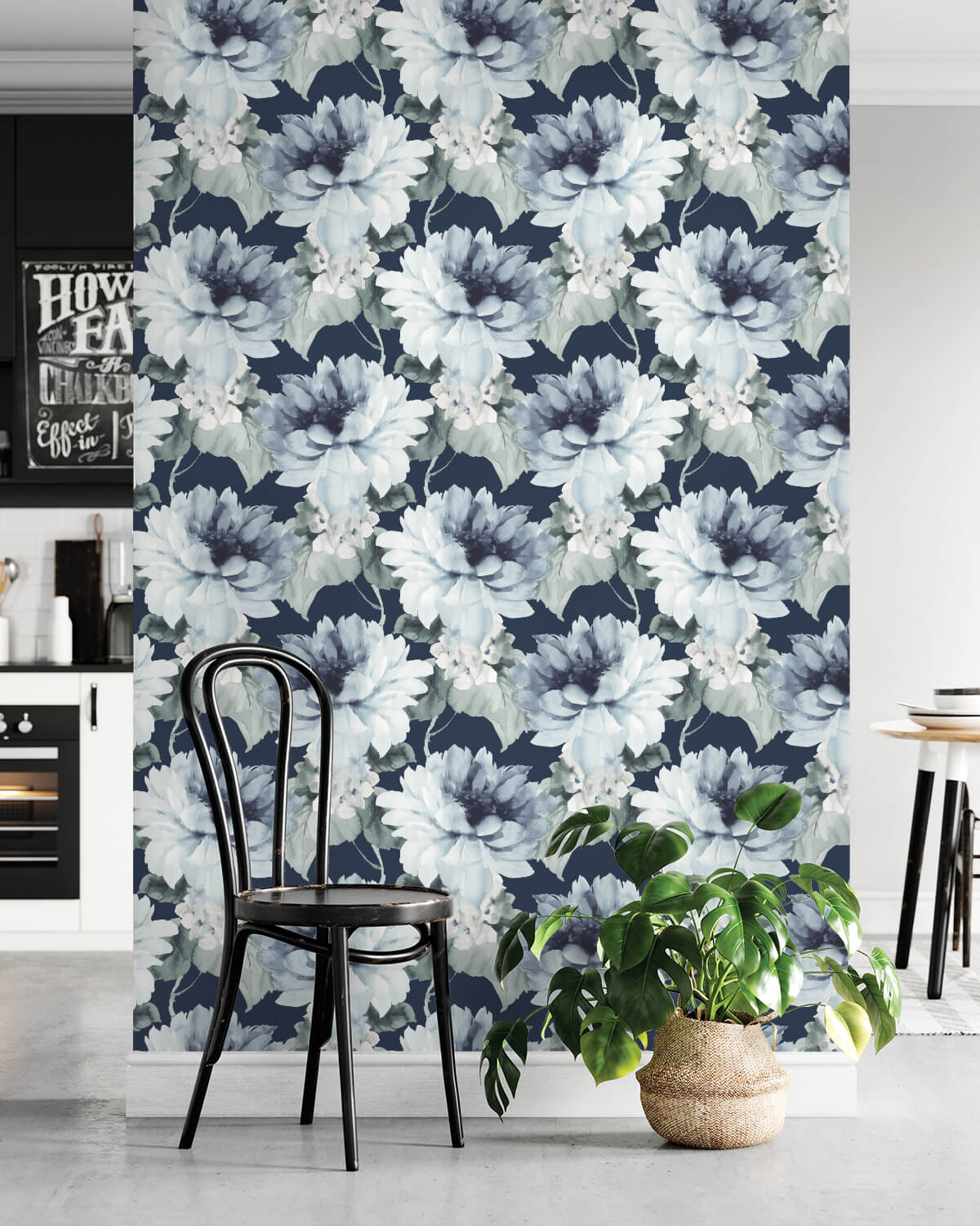 Harry & Grace Watercolor Floral Peel & Stick Wallpaper - Blue & Green