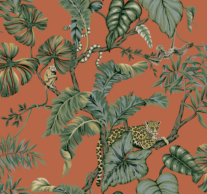 Ronald Redding Traveler Jungle Cat Wallpaper - Orange