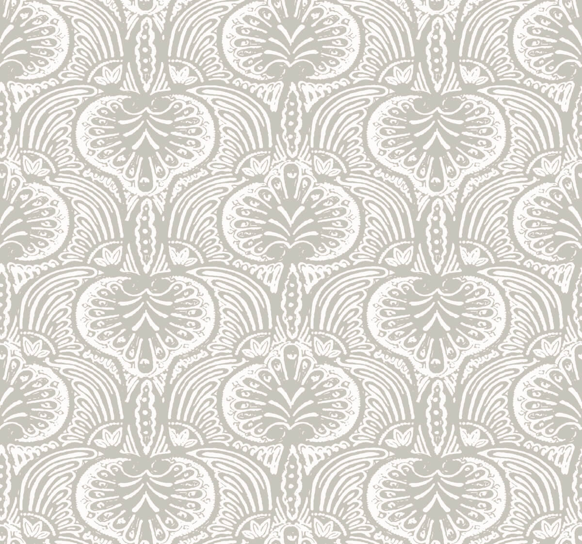 Ronald Redding Traveler Lotus Palm Wallpaper - Gray