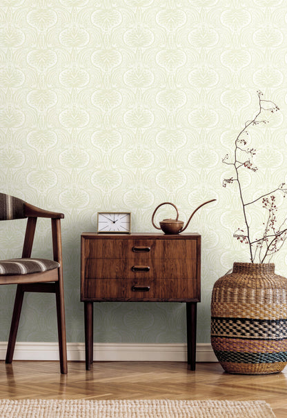 Ronald Redding Traveler Lotus Palm Wallpaper - Beige