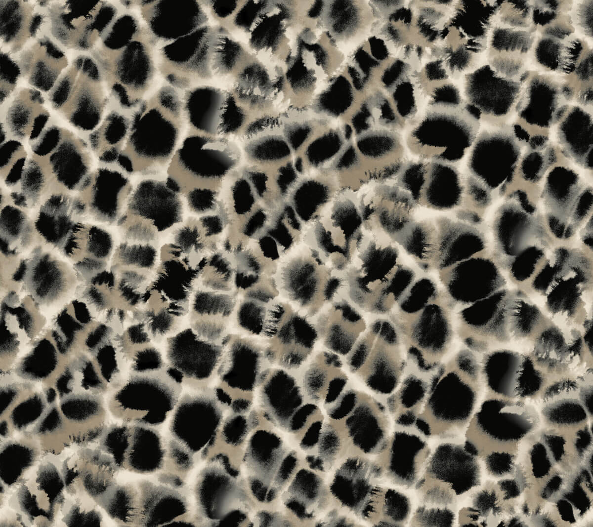Ronald Redding Traveler Leopard Rosettes Wallpaper - Black