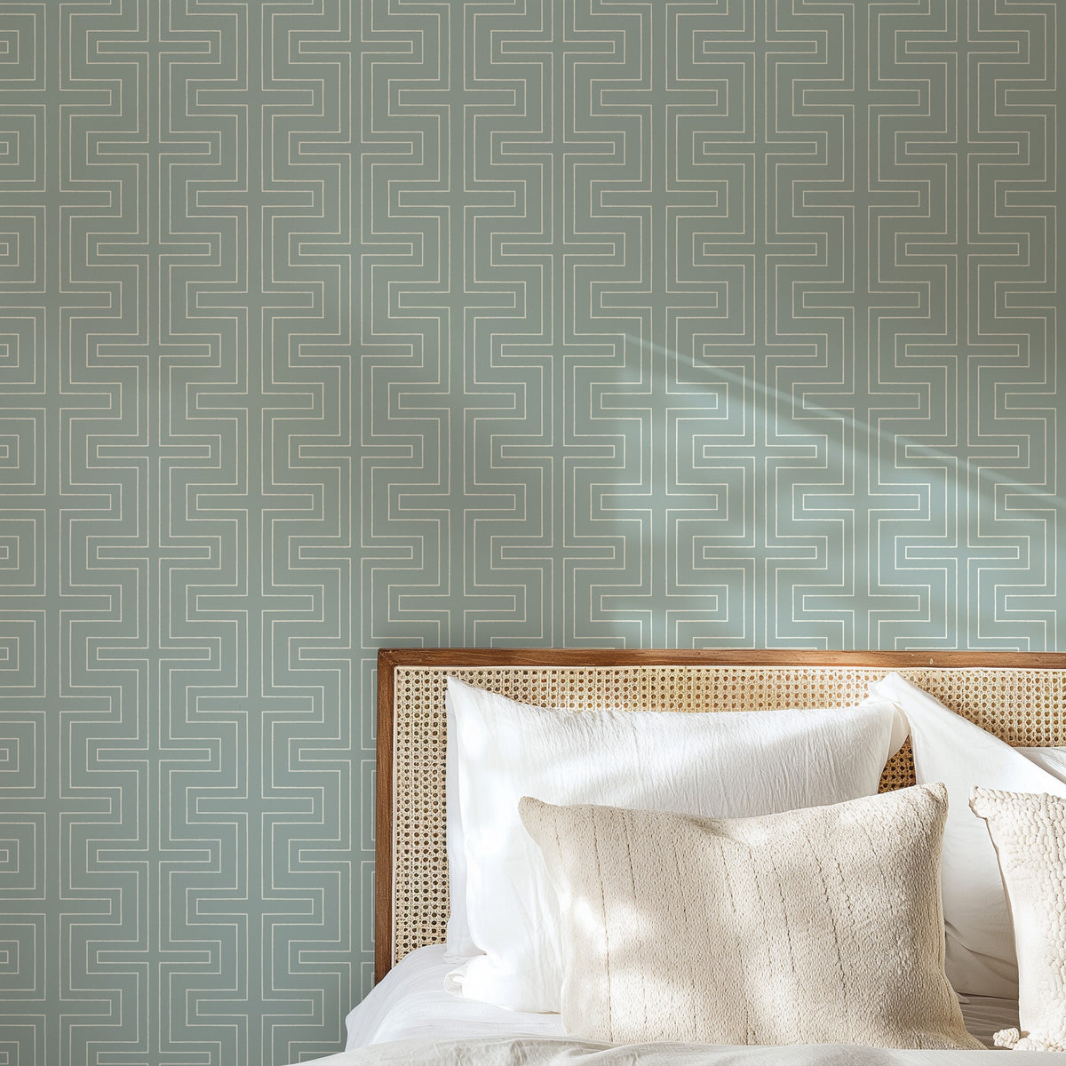 Mitchell Black Co Ed Halsted Wallpaper Sample - Lake Shore Blue