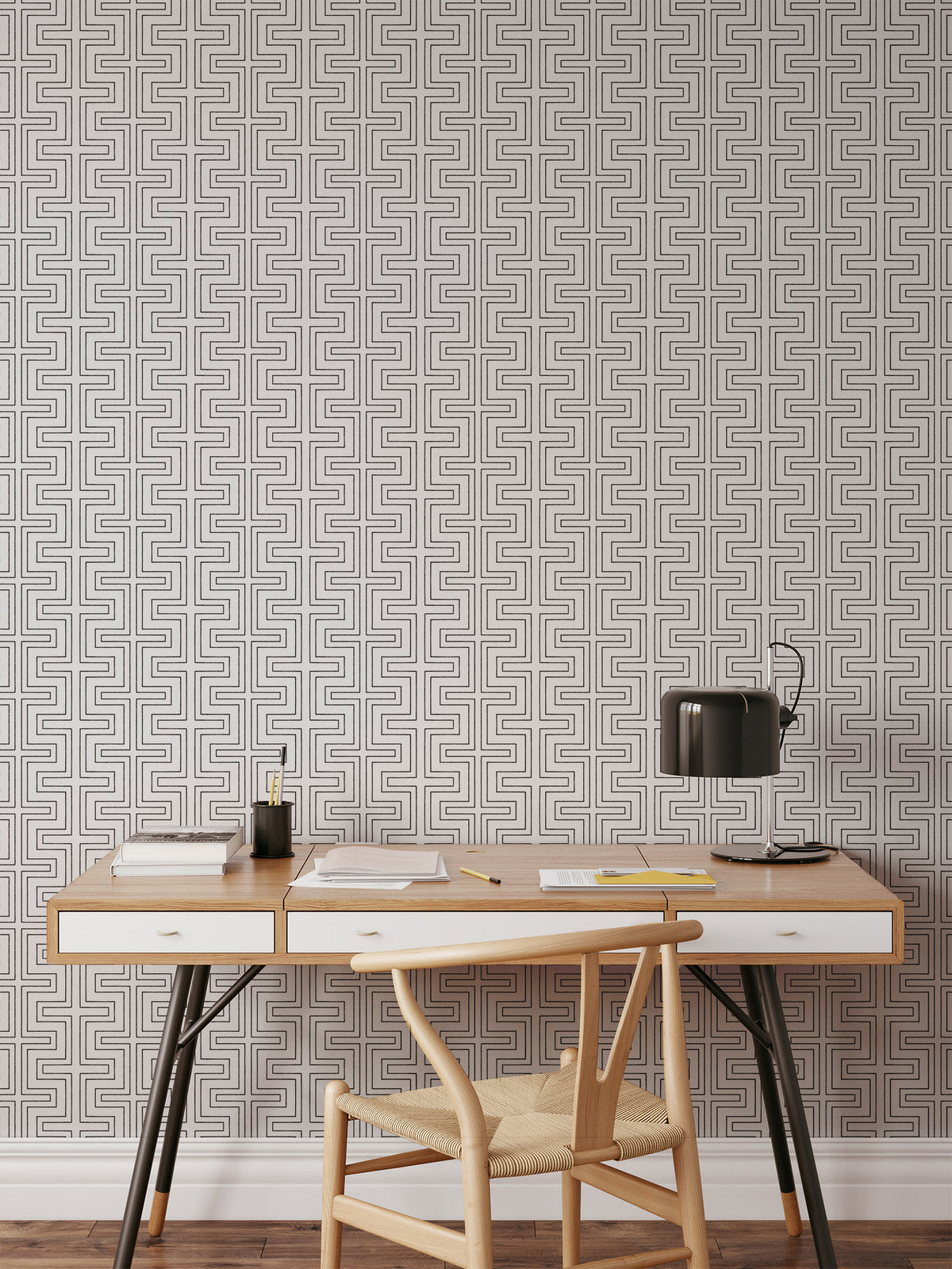 Mitchell Black Co Ed Halsted Wallpaper Sample - Quartz White