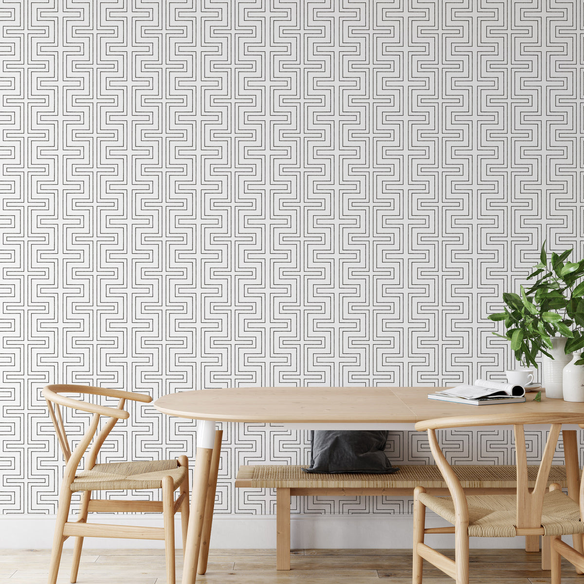 Mitchell Black Co Ed Halsted Wallpaper Sample - Quartz White