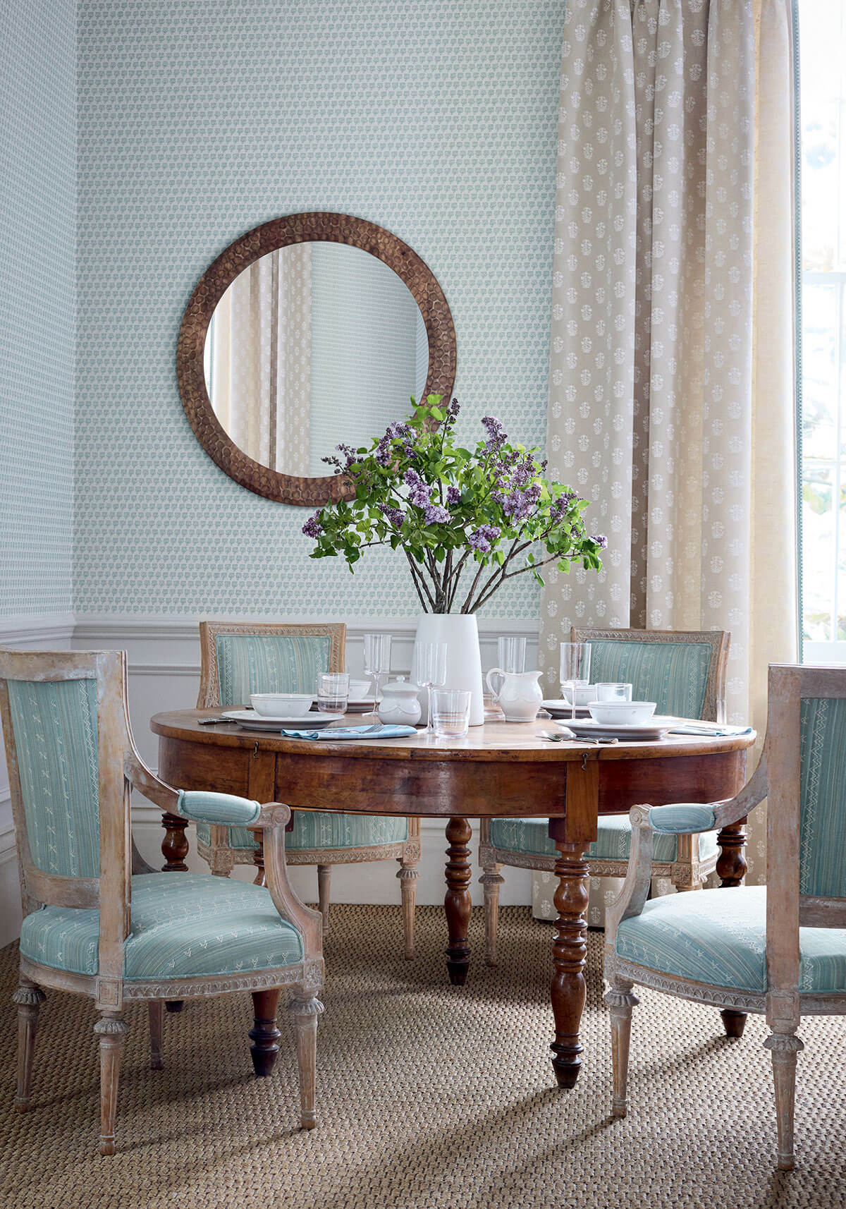 Thibaut Indienne Mimi Wallpaper - Robins Egg