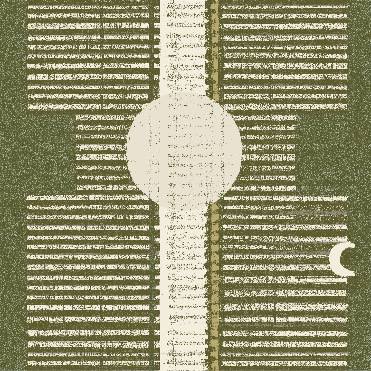 Mitchell Black Inyanga Wallpaper Sample - Olive Linen