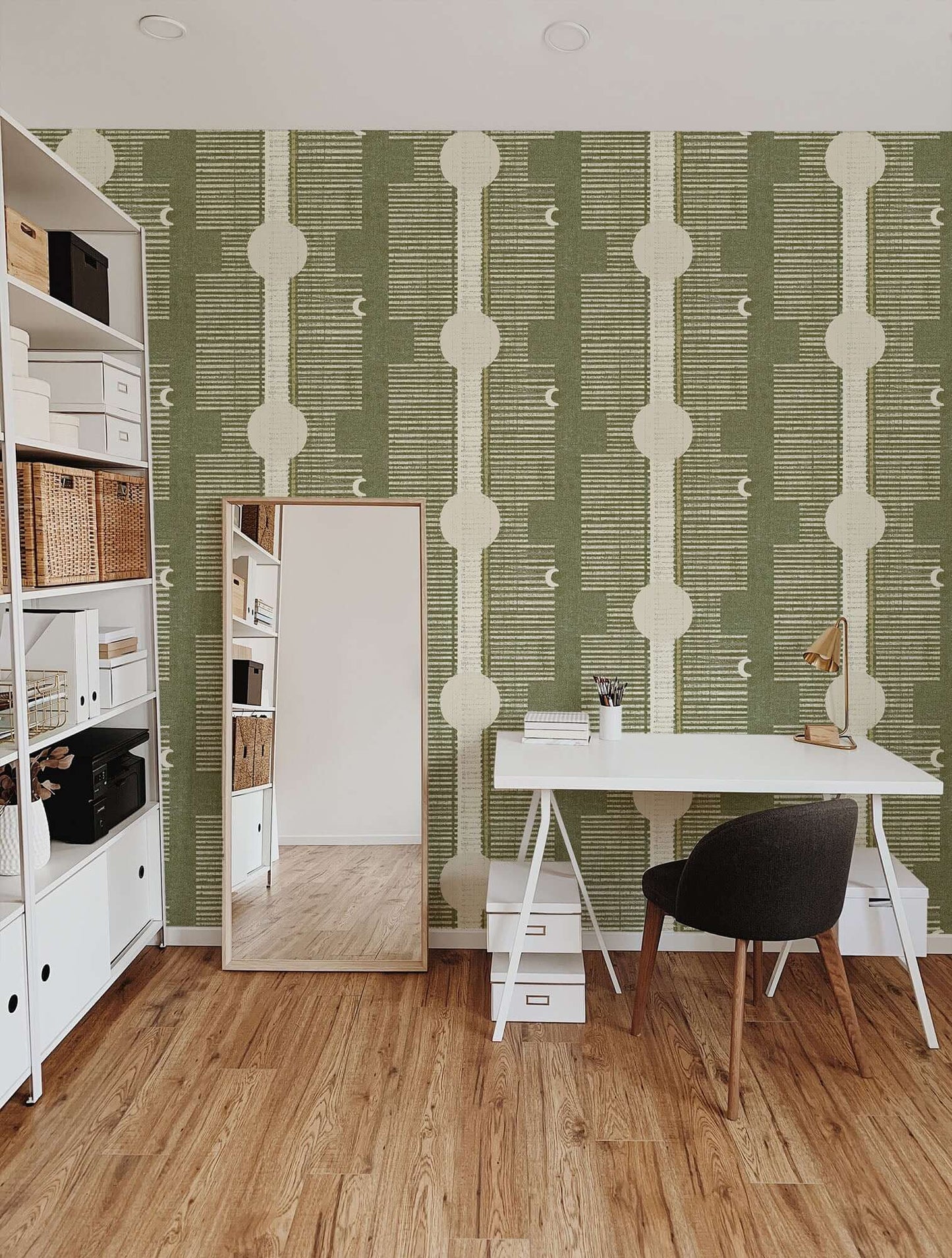 Mitchell Black Inyanga Wallpaper - Olive Linen