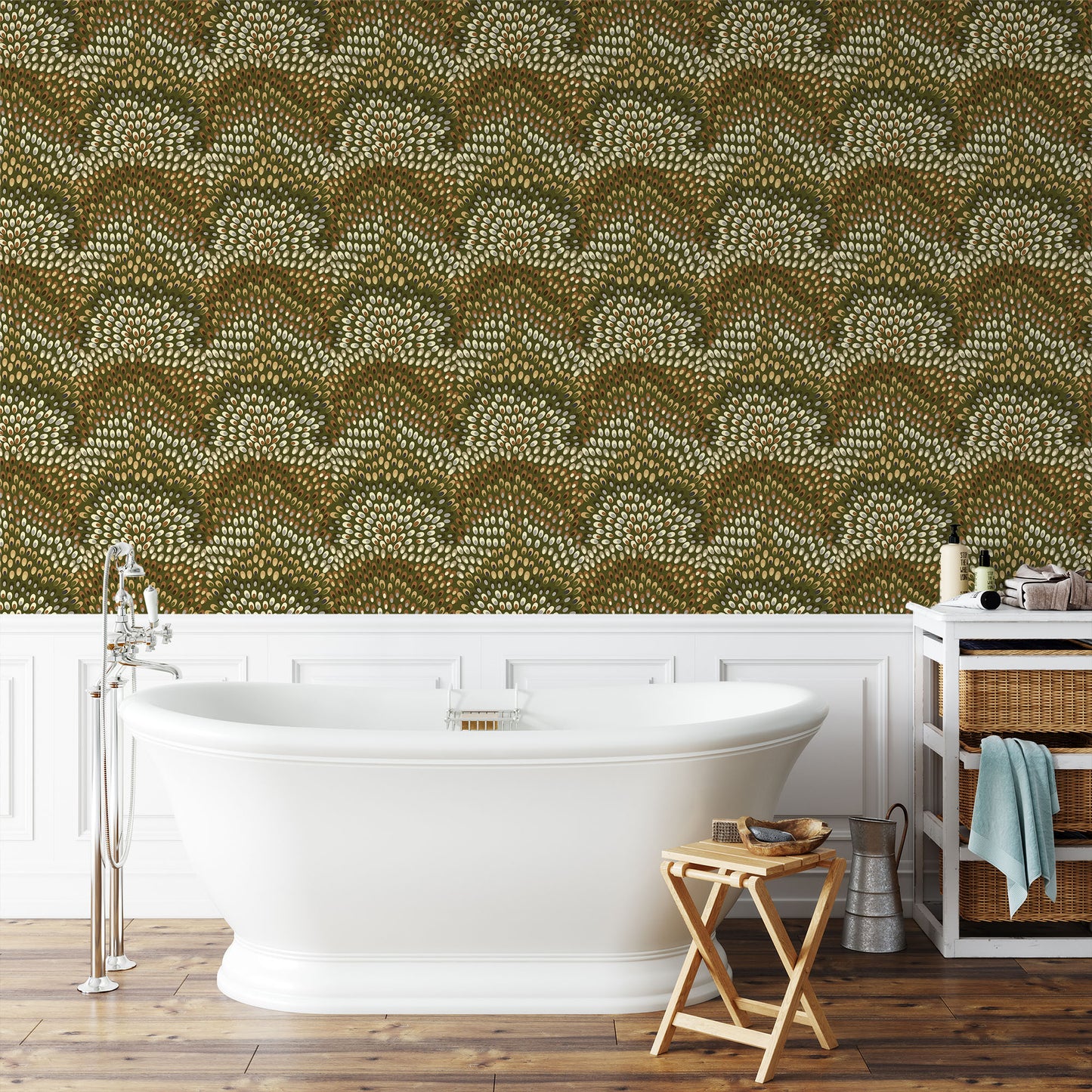 Mitchell Black Revel Jandaya Wallpaper - Olive