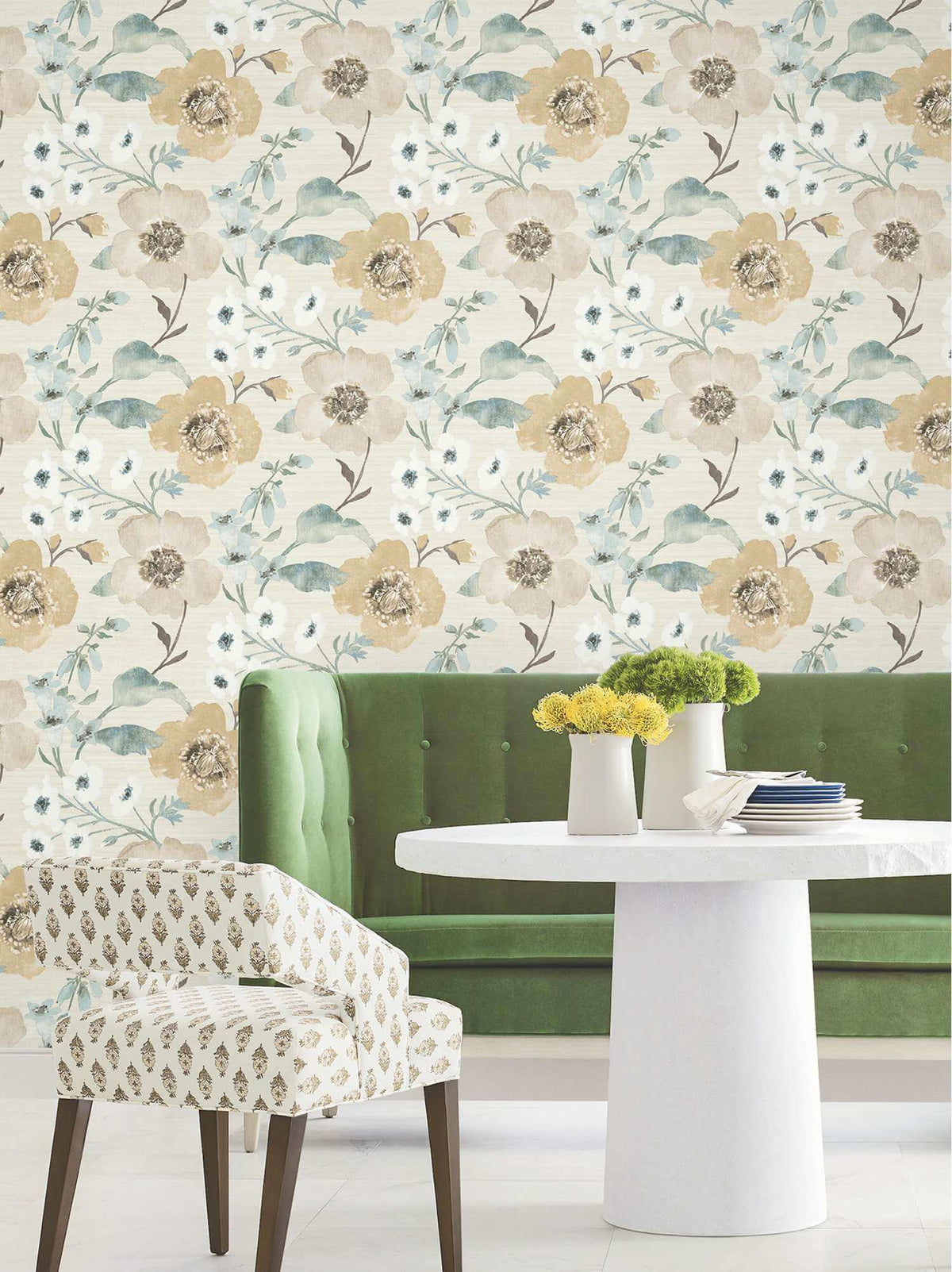 Antonina Vella Layered Luxe Evelyn Wallpaper Sample - Wheat