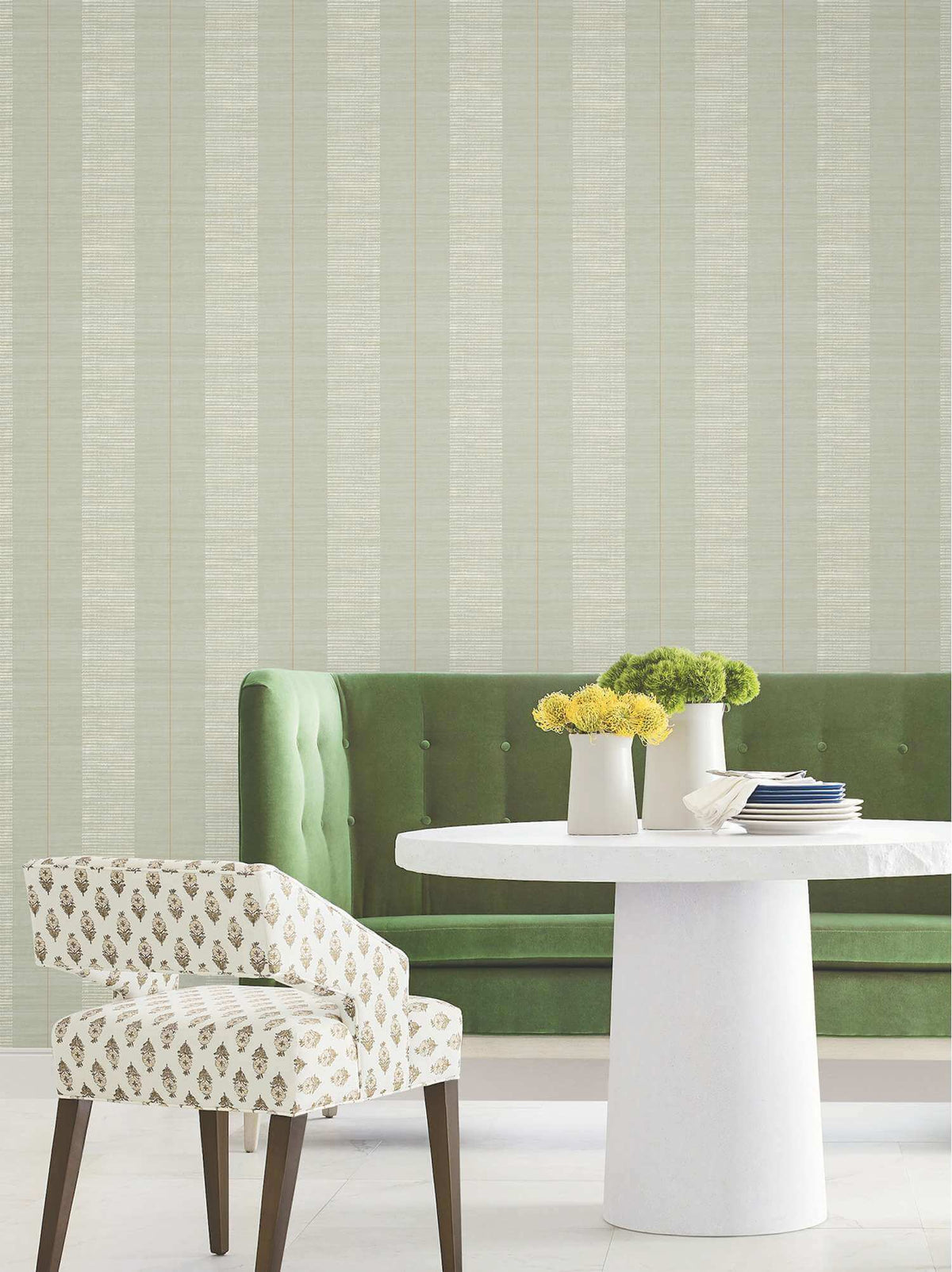 Antonina Vella Layered Luxe Colbert Stripe Wallpaper - Seafoam