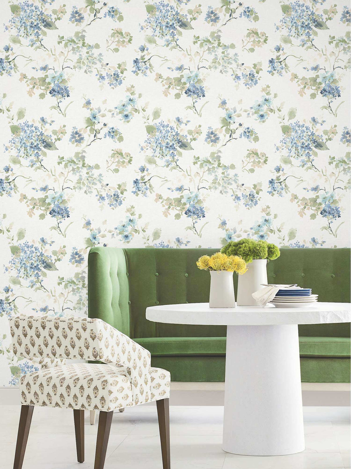 Antonina Vella Layered Luxe Veiled Garden Wallpaper - Sky Blue