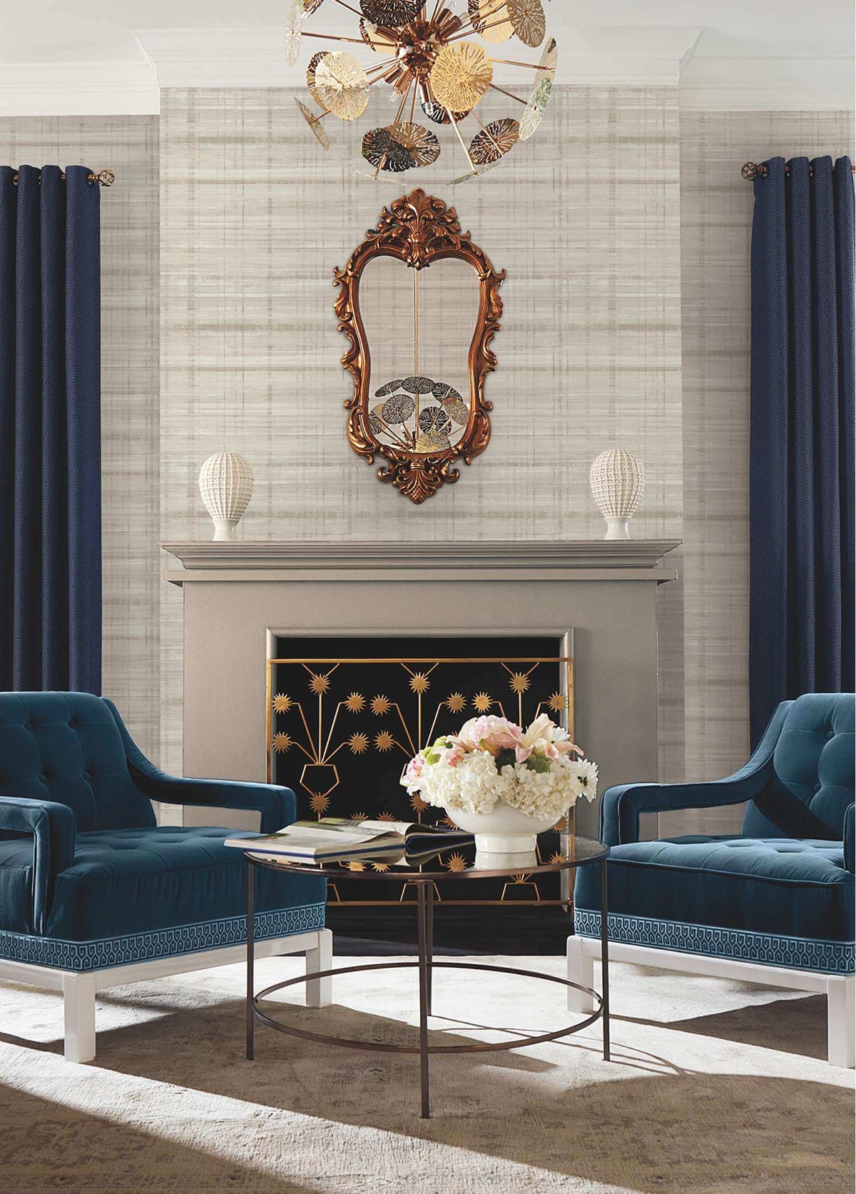 Antonina Vella Layered Luxe Vanishing Point Wallpaper - Neutral